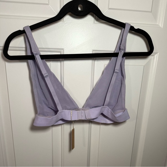 2/$35 NWT SKIMS Lavender Lace Pointelle Logo Plunge Bralette size 2x - Picture 4 of 8